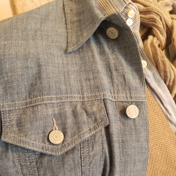 GAP 1969 LINEN/COTTON LIGHTWEIGH DENIM CUT JACKET - Picture 4 of 5